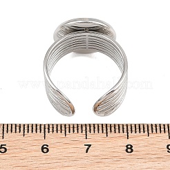 304ステンレススチールカフリング部品  ラウンドパッドリングセッティング  イオンプレーティング（ip）  ステンレス鋼色  12mm  usサイズ8 1/2(18.5mm)  トレイのサイズ：14mm&nbsp;SA-CBA82C8-03D-P