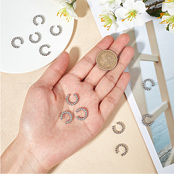 304ステンレススチール製クリップオンイヤリング/ペンダント  カフイヤリング  ステンレス鋼色  15x14x3mm  12個/箱&nbsp;STAS-UN0006-20P