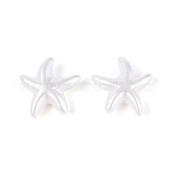 ABSプラスチックパール調ビーズ  ヒトデ  乳白色  14x14x5mm  穴：1.6mm  約1851個/500g&nbsp;KY-T041-19