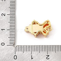 真鍮マイクロキュービックジルコニアボックスの留め金を開く  蝶  ゴールドカラー  10x17x6.5mm  穴：1.2mm＆1.4mm&nbsp;KK-G484-02G