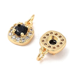 Square Brass Micro Pave Cubic Zirconia Charms&nbsp;KK-B102-09G