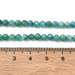 天然安徽トルコ石ビーズの連  ラウンド  多面カット  4mm  穴：0.7mm  約97個/連  15.31''（38.9センチメートル）&nbsp;GG-CBA2E9C-A02-4mm