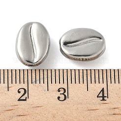 304ステンレススチールビーズ  コー​​ヒー豆  変色防止  ステンレス鋼色  11.5x9x5.5mm  穴：1.2mm&nbsp;STAS-F320-18P