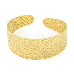 Ion Plating(IP) 304 Stainless Steel Textured Open Cuff Bangles for Women&nbsp;STAS-M001-16G