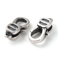 タイスターリングシルバーカニカン925個  アンティークシルバー  11x5x3.5mm  穴：0.9mm&nbsp;STER-D003-10AS