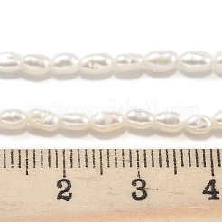 天然養殖淡水パールビーズ連売り  ライス  グレード3a+  雪  2.8~3.2mm  穴：0.3mm  約31個/連  6.69''~6.89''（17~17.5センチメートル）&nbsp;PEAR-P062-01D-X