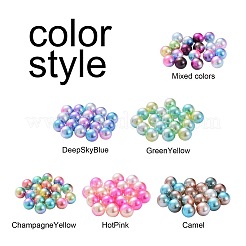 Rainbow Acrylic Imitation Pearl Beads&nbsp;OACR-YW0001-05