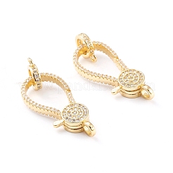 Brass Micro Pave Clear Cubic Zirconia Lobster Claw Clasps&nbsp;ZIRC-I043-35G