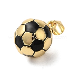 ラックメッキ真鍮チャーム  カドミウムフリー＆鉛フリー  長持ちメッキ  サッカーのチャーム  18KGP本金メッキ  16x13mm  穴：4x3.5mm&nbsp;KK-P279-03G
