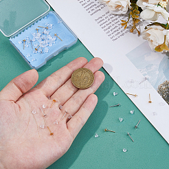10ペア925スターリングシルバースタッドピアス金具、50個のプラスチック製イヤーナット、1個のスエード生地スクエアシルバー磨き布付き  ミックスカラー  4~78.5x4~78.5mm  内径：3.7mm&nbsp;FIND-DC0006-45
