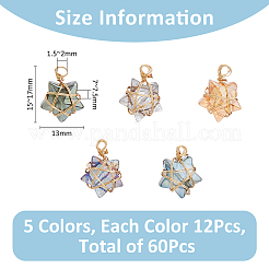 60Pcs Wire Wrapped Electroplate Glass Pendants&nbsp;PALLOY-FH0008-76A