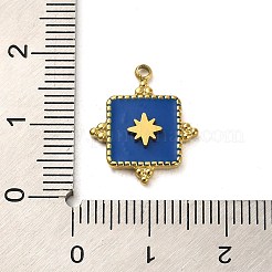 ステンレス鋼のペンダント  エナメル  ゴールドカラー  スターチャームのある広場  17x14x2.5mm  穴：1.5mm&nbsp;STAS-K266-01B-G