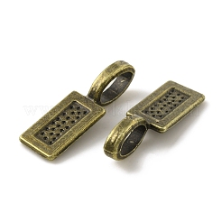 合金グルーオンフラットパッドベイル  長方形ペンダントベイル  アンティークブロンズ  20.5x7x1~6mm  穴：6x4mm&nbsp;PALLOY-K005-05AB