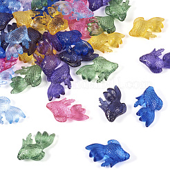 42Pcs 7 Colors Transparent Acrylic Pendants&nbsp;MACR-TA0001-57