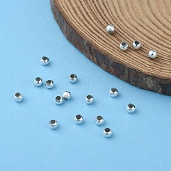 メッキプラスチックアクリルラウンドビーズ  銀メッキ  3mm  穴：1mm  約33000個/ポンド&nbsp;PACR-L003-3mm-S
