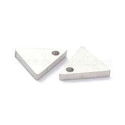 変色しにくい304ステンレススチールペンダント  ブラシ仕上げのスタンプ付き空白タグ  レーザー切断  両面ドローベンチ効果  三角形  ステンレス鋼色  6x6x1mm  穴：0.9mm&nbsp;STAS-K216-45P