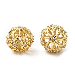 Rack Plating Brass Micro Pave Cubic Zirconia Beads&nbsp;KK-K377-12A-G