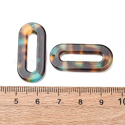 透明なセルロースアセテート（樹脂）ペンダント  オーバルチャーム  カラフル  30.5x14x3mm  穴：1.4mm&nbsp;RESI-B042-01