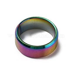 201 Stainless Steel Wide Band Finger Rings for Women Men&nbsp;RJEW-WH0009-13D-M
