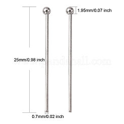 Tarnish Resistant 304 Stainless Steel Ball Head pins&nbsp;STAS-N017-02-25mm