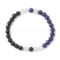 Natural & Synthetic Mixed Gemstone Beads Stretch Bracelets for Men Women&nbsp;BJEW-JB12514
