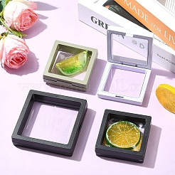 8個 4スタイル 正方形 透明 PE 薄膜サスペンション ジュエリー ディスプレイ ボックス  リングネックレスブレスレットイヤリング収納用  ミックスカラー  7~9x7~9x2cm  2個/スタイル&nbsp;CON-YW0001-98