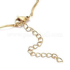 Ion Plating(IP) 304 Stainless Steel Curved Bar Link Chain Necklaces&nbsp;NJEW-K249-18G