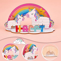 Basswood Cake Insert Card Decoration&nbsp;DIY-WH0016-69