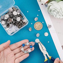 304ステンレススチールスタッドピアス金具160個とプラスチック製イヤーナット160個。  フラットラウンド  ステンレス鋼色  12x0.5mm  穴：0.9mm  ピン：0.7mm&nbsp;STAS-UN0034-91