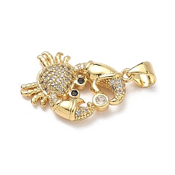 Brass Micro Pave Cubic Zirconia Pendants&nbsp;KK-P330-01B-G