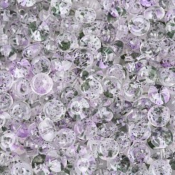 ベーキングペイント透明ガラスビーズ  ロンデル  ラベンダー  6x3mm  穴：1.2mm  約2368個/ポンド&nbsp;DGLA-T004-07B