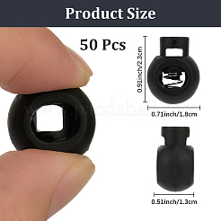 PPプラスチック鉄スプリングコードロック50個  ラウンド  ブラック  22.5x18x12.5mm&nbsp;KY-CN0002-36B