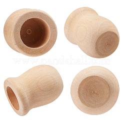 半製品ブランク木製花瓶  DIYの手塗りの工芸品のため  古いレース  3.8x3cm  穴：17.90~18.98mm&nbsp;WOOD-GF0001-04