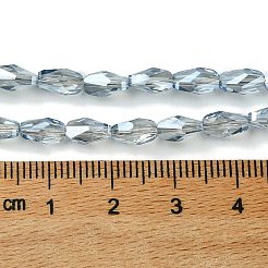 Transparent Electroplate Glass Beads Strands&nbsp;GLAA-K064-03A-PL02