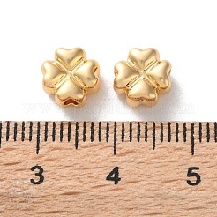 真鍮ビーズ  クローバー  18KGP本金メッキ  7.5x7.5x4mm  穴：1.6mm&nbsp;KK-L221-007G