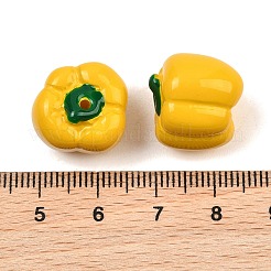 不透明な樹脂製の模造植物ビーズ  ピーマン  ミックスカラー  15.5x16.5x15.5mm  穴：2mm&nbsp;RE-CBAC4C7-01