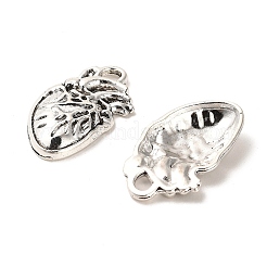 合金のチベット風チャーム  カドミウムフリー＆鉛フリー  ハート  アンティークシルバー  25x15x4mm  穴：2.6x3mm  約465個/1000g&nbsp;FIND-C043-064AS