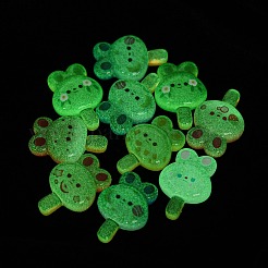 蓄光樹脂カボション  ウサギのロリポップ  ミックスカラー  28.5x19.5x8mm&nbsp;X-CRES-M020-04