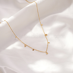 304 Stainless Steel Pave Clear Cubic Zirconia Geometric Teardrop Pendant Necklaces for Women&nbsp;YD2643