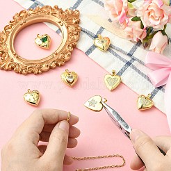 7Pcs 7 Styles Brass Micro Pave Clear Cubic Zirconia Locket Pendants&nbsp;FIND-CJ0005-08