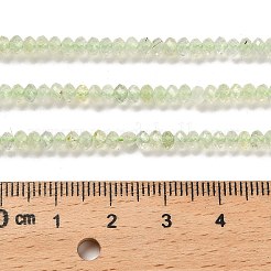 天然石プレナイトビーズ連売り  多面カット  ロンデル  3x2mm  穴：0.8mm  約192個/連  15.35''（39センチメートル）&nbsp;G-B107-D03-01