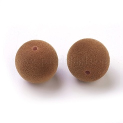 フロッキーアクリルビーズ  片穴  ラウンド  シエナ  16mm  穴：1.6mm&nbsp;LS-X-OACR-I001-16mm-L02
