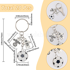 20Pcs Alloy Enamel Football Keychain&nbsp;KEYC-SC00001