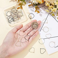 24個 6スタイルイオンプレーティング(IP) 316L外科用  24個 6スタイル 304ステンレススチールフープピアス金具  ワイングラスチャームのパーツ  ミックスカラー  21x0.7mm  21ゲージ  20x20x0.6mm  ピン：0.6mm  6個/スタイル&nbsp;STAS-DC0001-22