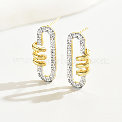 Brass Paperclip with Spiral Stud Earrings&nbsp;AR7288