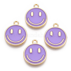 Light Gold Tone Alloy Enamel Pendants&nbsp;ENAM-N056-197G