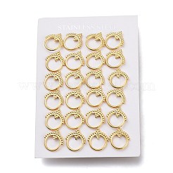 304ステンレススチールスタッドピアス  耳ナッツ  リング  ゴールドカラー  16x15.3x2mm  ピン：0.7mm&nbsp;EJEW-H100-04G