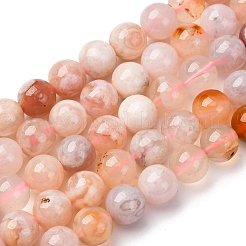 Natural Cherry Blossom Agate Beads Strands&nbsp;G-D313-A01-8mm