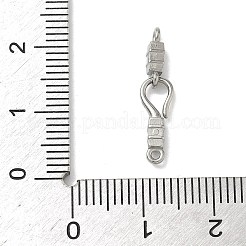 304ステンレススチールSフック留め具  直方体の  コー​​ドが終了すると  ステンレス鋼色  21.5x4.5x3mm  穴：1mm&nbsp;STAS-G373-04P-01