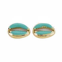 ラックメッキ合金チャーム  エナメル  カドミウムフリー＆鉛フリー  カウリシェル  ライトゴールド  ミックスカラー  8.5x12x3mm&nbsp;PALLOY-S132-245A-RS
